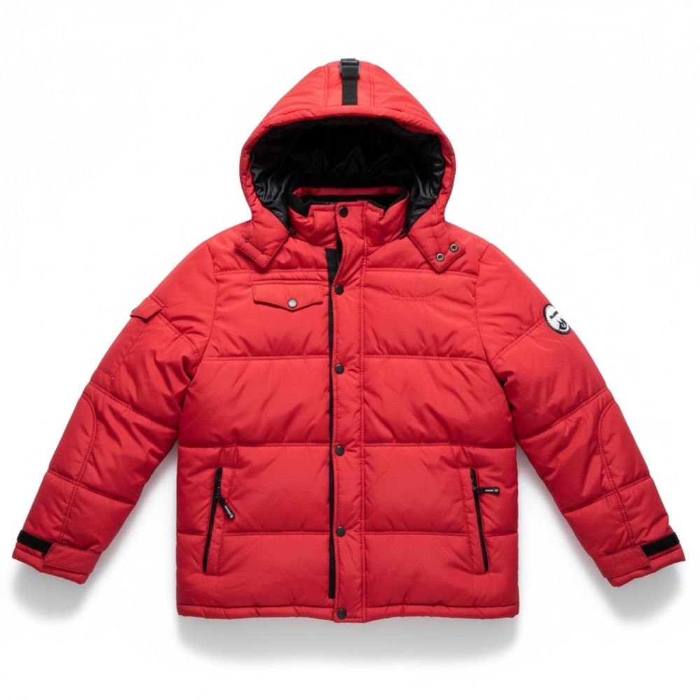 Bearpaw Red Hooded Puffer Jacket Insulated Winter Coat Size XXL